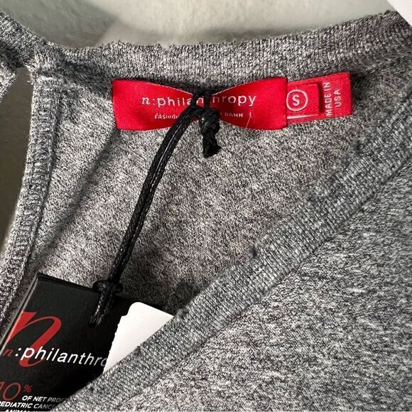 Revolve n:Philanthropy  Breeze Romper Tee shirt shorts Romper Grey & white NWT S - Picture 5 of 16